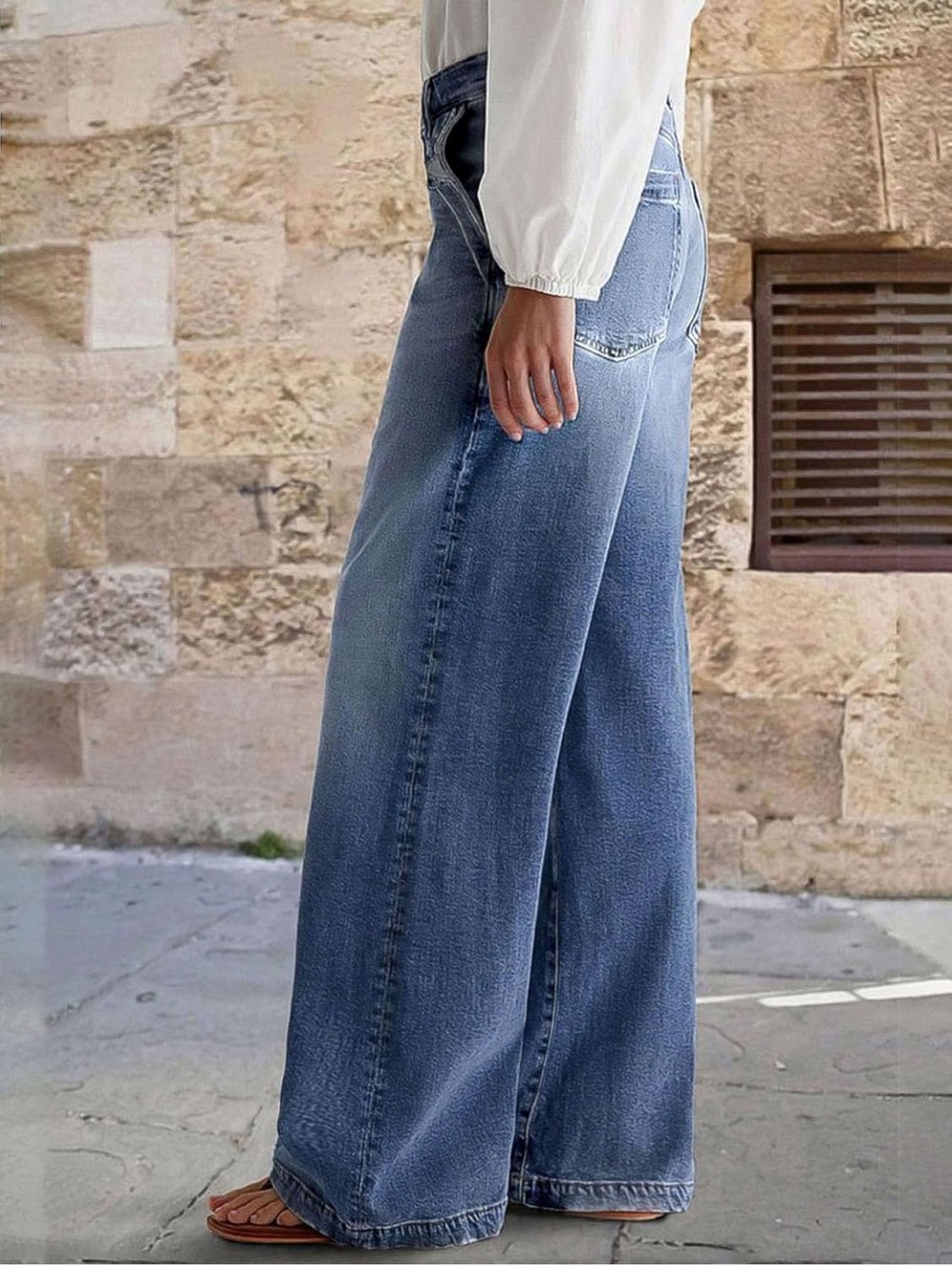 Flamingals Wide Leg Jeans Women Medium Petite